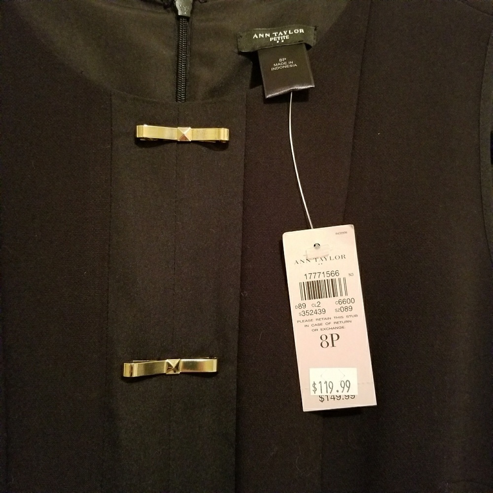 NWT Ann Taylor Black Knee Length Sheath Dress - Picture 6 of 6